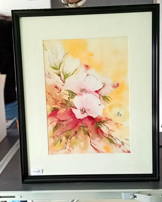 Aquarelle Fleurs roses