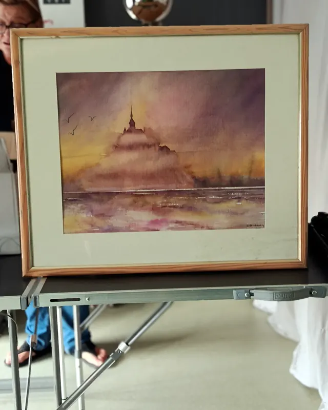 Aquarelle Mont Saint-Michel, horizontal